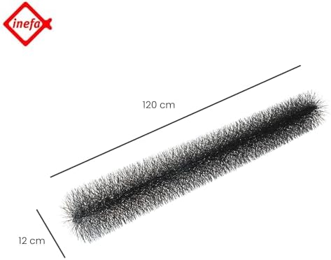 INEFA Dachrinnenbürste Laubschutz Rinnenraupe 120cm, 12cm, PVC Schwarz, Dachmarderschutz, Dachrinne Schutz